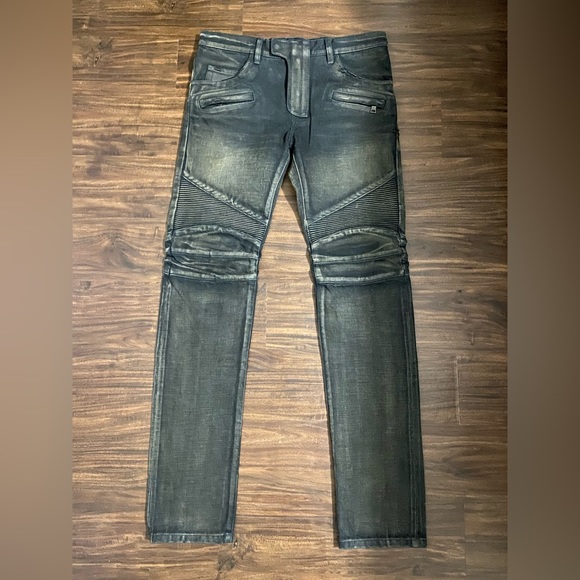 SOLD **** Balmain Biker Jeans Size 32 - Picture 1 of 4